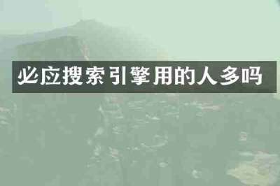必应搜索引擎用的人多吗