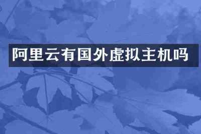 阿里云有国外虚拟主机吗