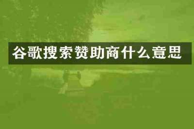 谷歌搜索赞助商什么意思