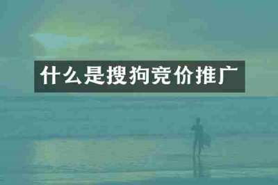什么是搜狗竞价推广