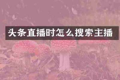头条直播时怎么搜索主播