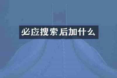 必应搜索后加什么