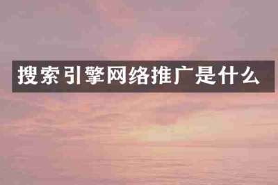 搜索引擎网络推广是什么