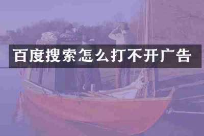 百度搜索怎么打不开广告