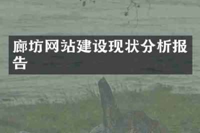 廊坊网站建设现状分析报告
