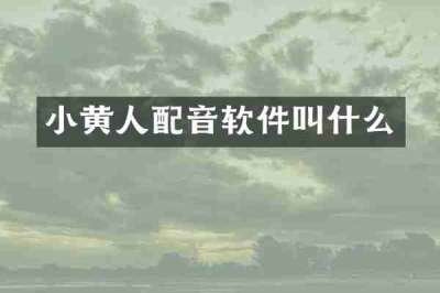 小黄人配音软件叫什么