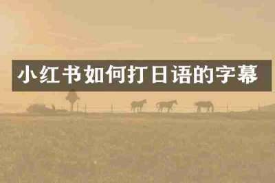 小红书如何打日语的字幕