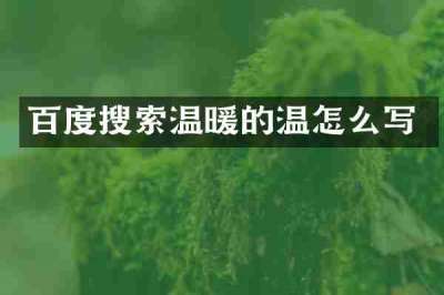 百度搜索温暖的温怎么写