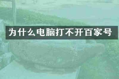 为什么电脑打不开百家号
