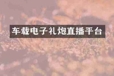 车载电子礼炮直播平台