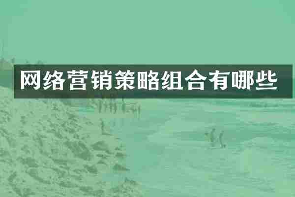 网络营销策略组合有哪些