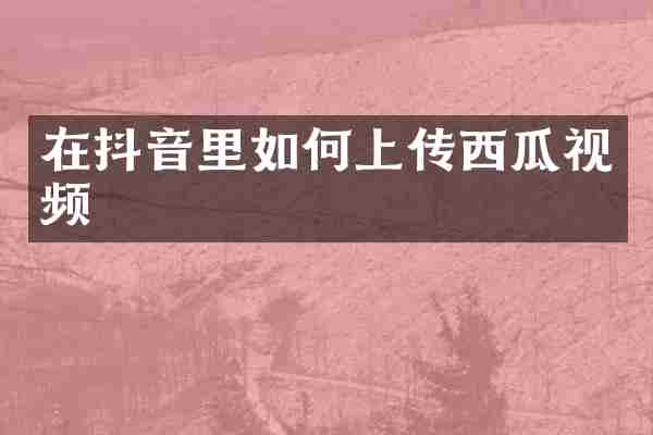 在抖音里如何上传西瓜视频