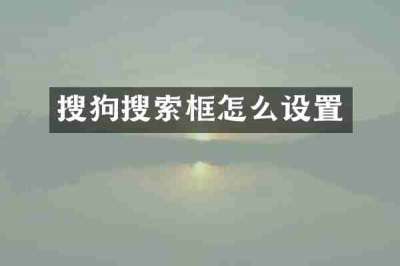 搜狗搜索框怎么设置
