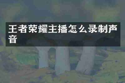 王者荣耀主播怎么录制声音