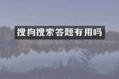 搜狗搜索答题有用吗