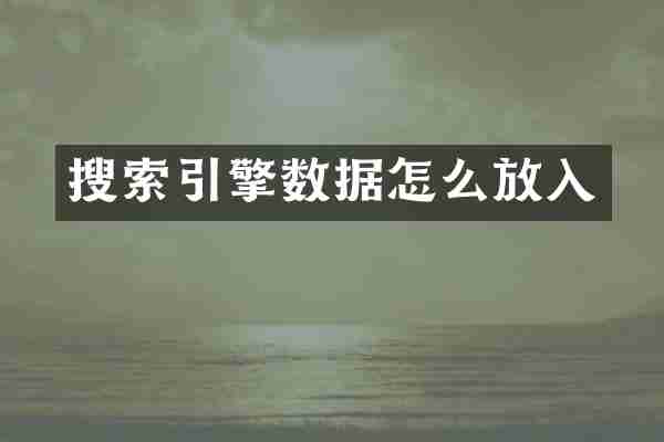 搜索引擎数据怎么放入