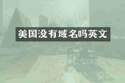 美国没有域名吗英文