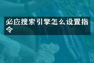 必应搜索引擎怎么设置指令