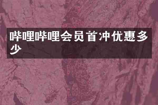 哔哩哔哩会员首冲优惠多少