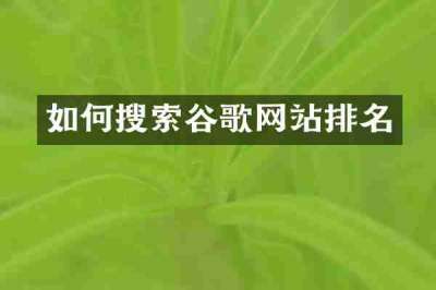 如何搜索谷歌网站排名