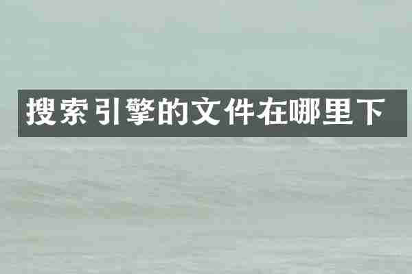搜索引擎的文件在哪里下
