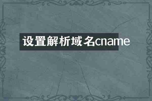 设置解析域名cname