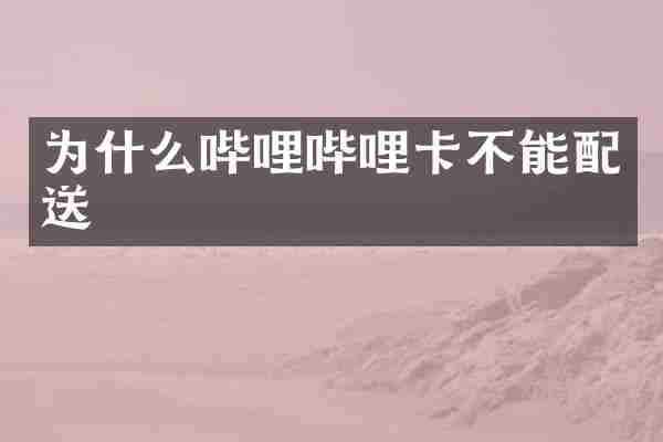 为什么哔哩哔哩卡不能配送