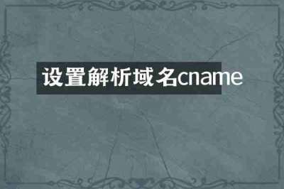 设置解析域名cname