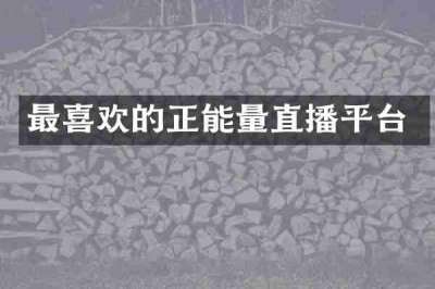 最喜欢的正能量直播平台