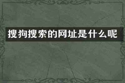 搜狗搜索的网址是什么呢