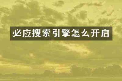 必应搜索引擎怎么开启