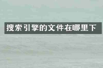 搜索引擎的文件在哪里下
