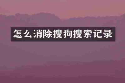 怎么消除搜狗搜索记录