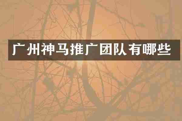 广州神马推广团队有哪些