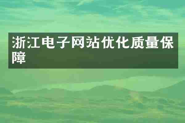 浙江电子网站优化质量保障