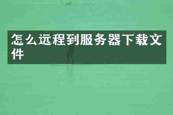 怎么远程到服务器下载文件