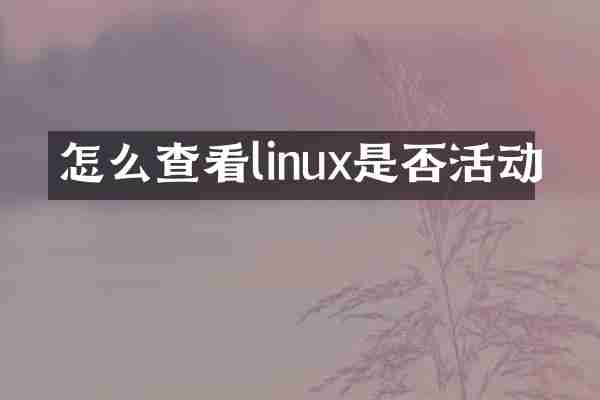 怎么查看linux是否活动