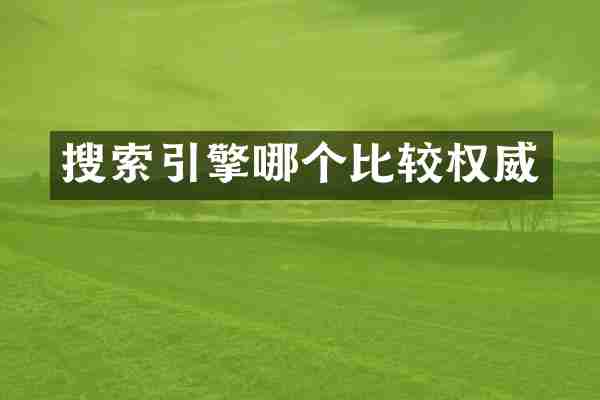 搜索引擎哪个比较权威