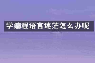 学编程语言迷茫怎么办呢