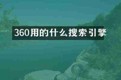 360用的什么搜索引擎