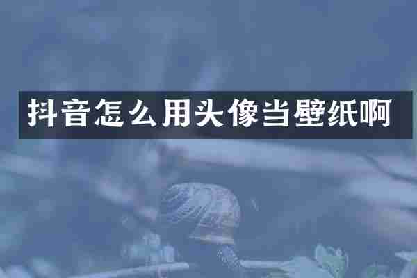 抖音怎么用头像当壁纸啊