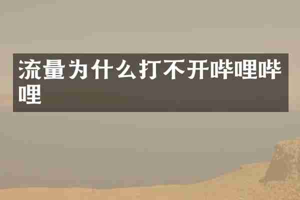 流量为什么打不开哔哩哔哩