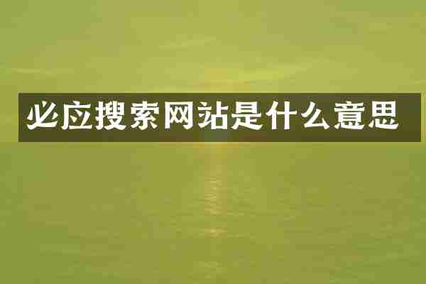 必应搜索网站是什么意思