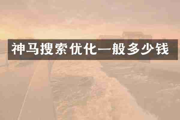 神马搜索优化一般多少钱