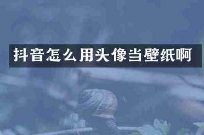 抖音怎么用头像当壁纸啊