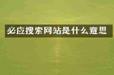 必应搜索网站是什么意思