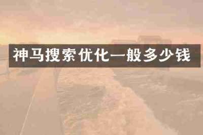 神马搜索优化一般多少钱