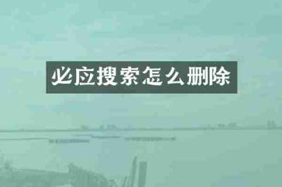 必应搜索怎么删除