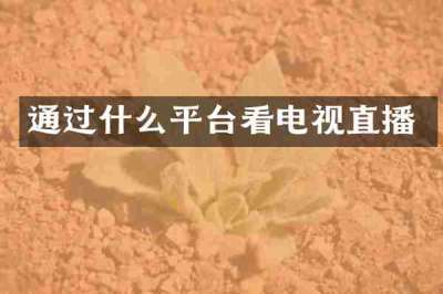 通过什么平台看电视直播