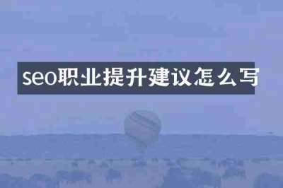 seo职业提升建议怎么写